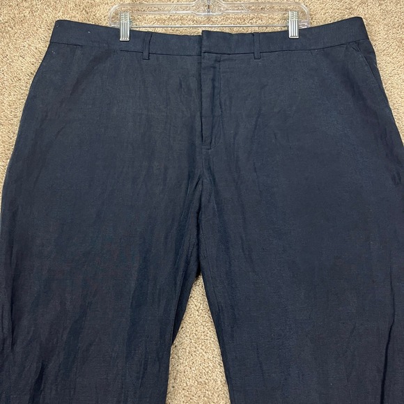 Polo‎ Ralph Lauren Mens Navy Dress Pants 42x30 Preston Fit Linen Silk Trousers